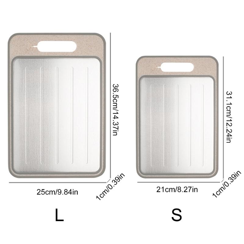 Meat Food Thawing Tray Double Sided Cutting Board with Grater Sharpener Defrosting Tray Food Preparation Utilitys