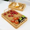 Handwoven Wicker Serving Tray Woven Handheld Plastic Rattan Storage Tray  Kitchen Storage