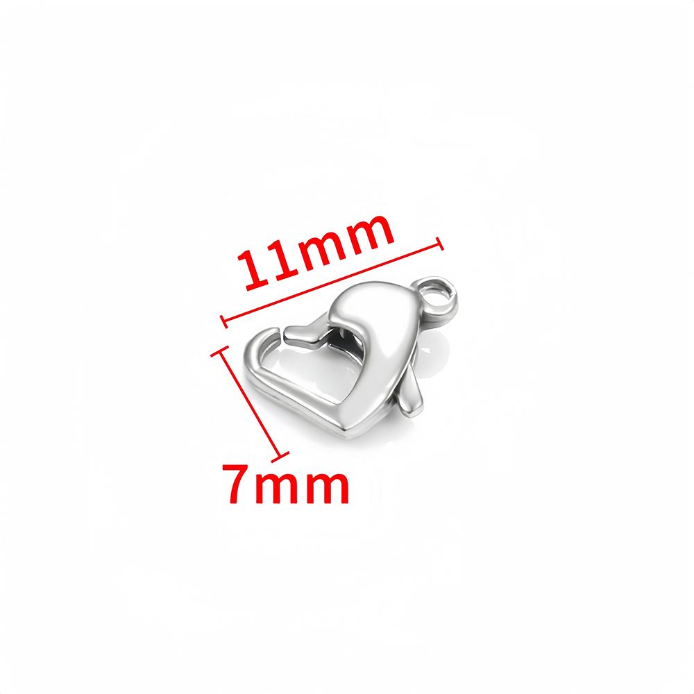 

Stainless Steel Heart Shape Lobster Clasps Hook Connectors for DIY Jewelry Necklaces Bracelets Making Findings Accessories