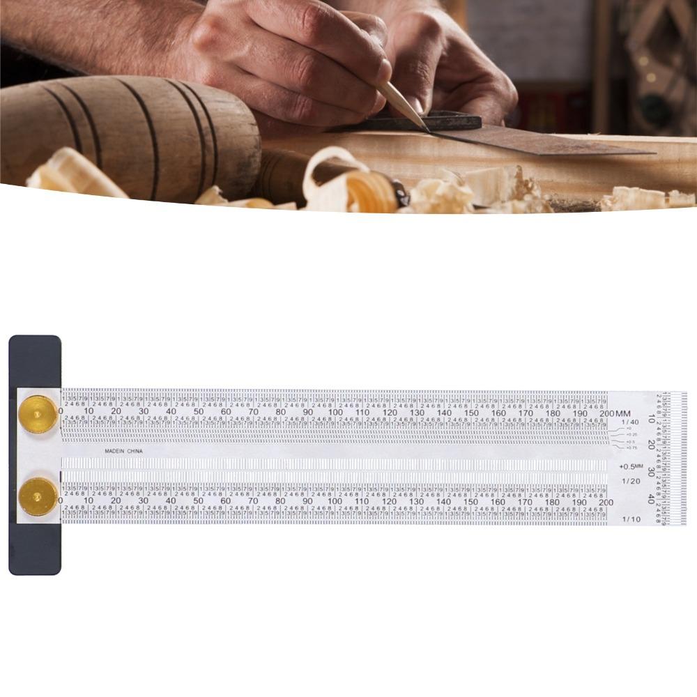 200mm Marking Ruler Tshaped Marking Scale Portable T-Rule Hole Ruler  Woodworking 200mm