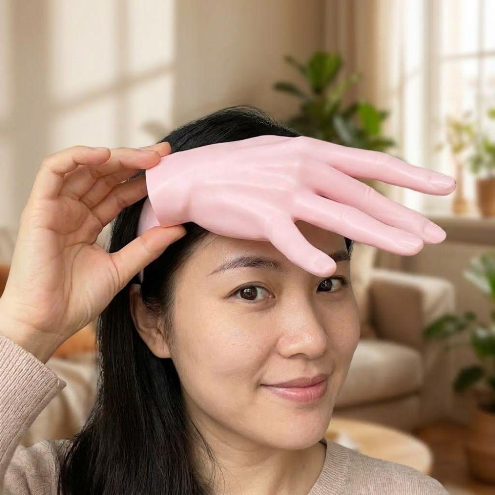 UV Protection Orchid Finger Sun Visor Plastic Novelty Palm Sun Hat Adjustable Detachable Hand Sun Protection Cap
