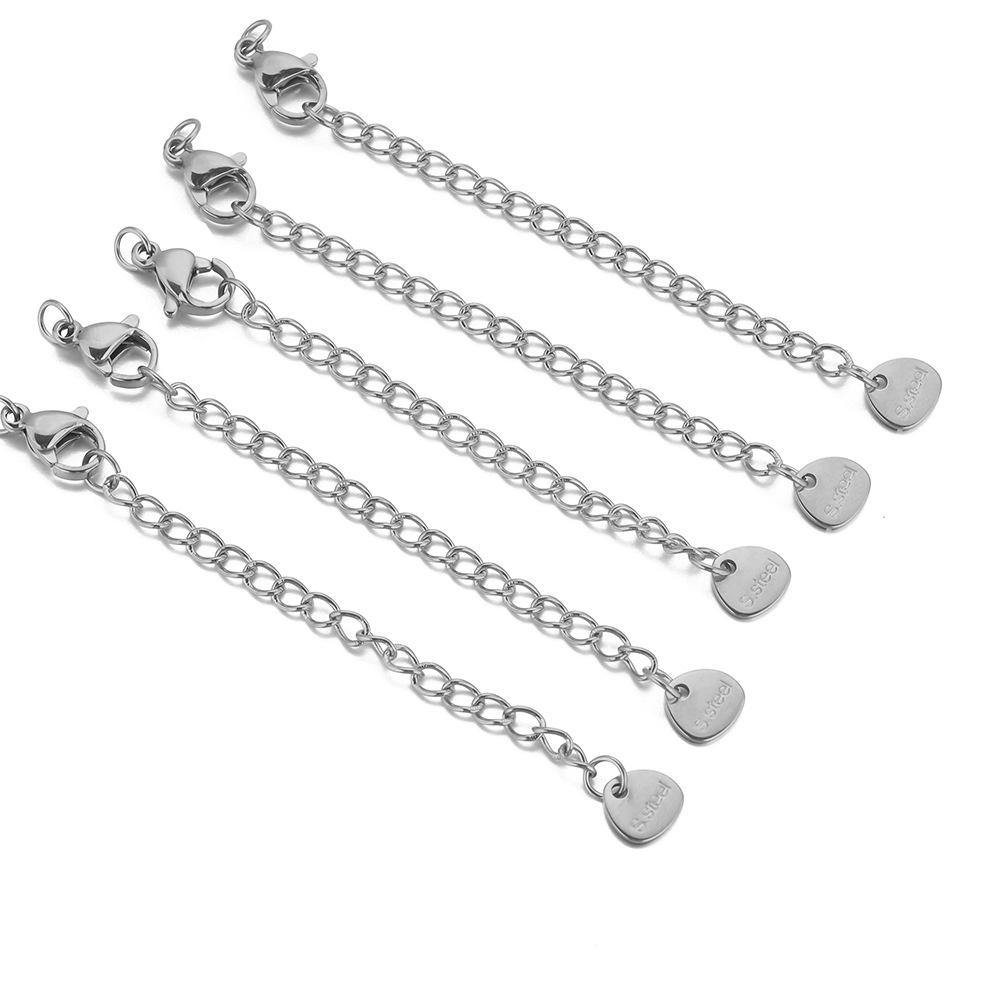 

10pcs Stainless Steel Extended Tail Chains Lobster Clasps Connectors DIY Jewelry Making Findings Bracelet Necklaces Components