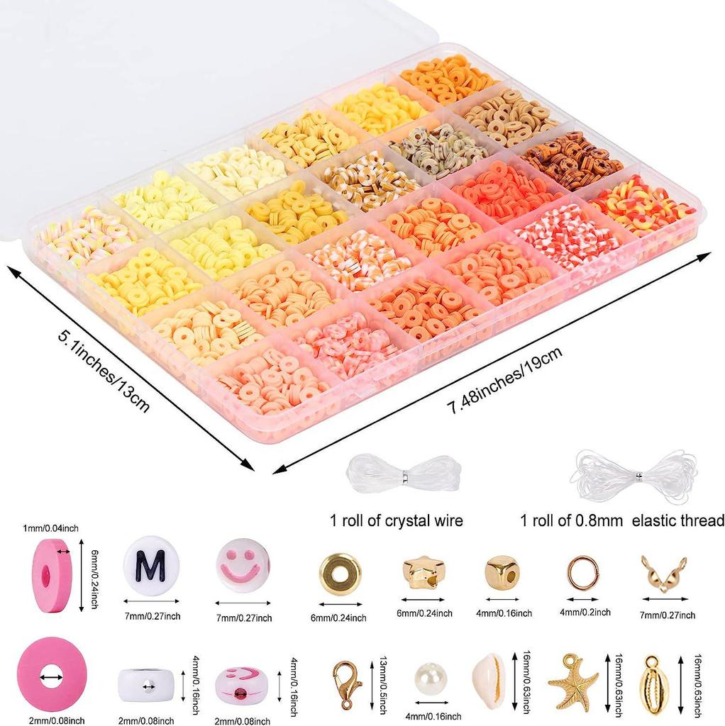 Multi-Color DIY Soft Clay Bead Jewelry Set for Kids – Bracelets & Necklaces