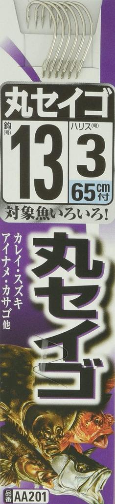 SASAME AA201 Maru Seigo Hook, White, with Thread, 16" Fishing Hook