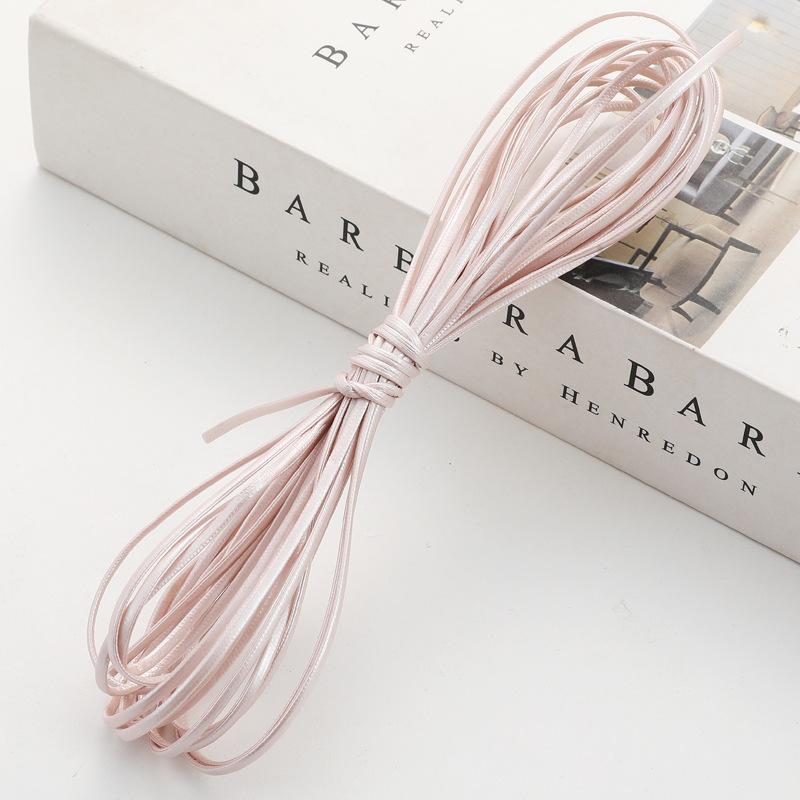 2mm Hand Diy Woven Flat Pu Leather String Material for Jewelry Necklace Making