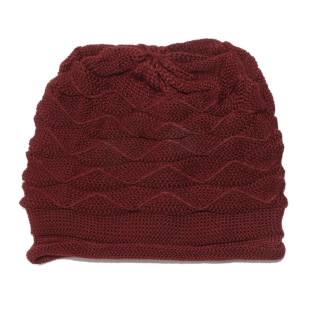 Pile Hat Men's New Winter Warm Knitted Hat Solid Color Ear Protection Simple Knitted Headhat Warm Casual Hat Men