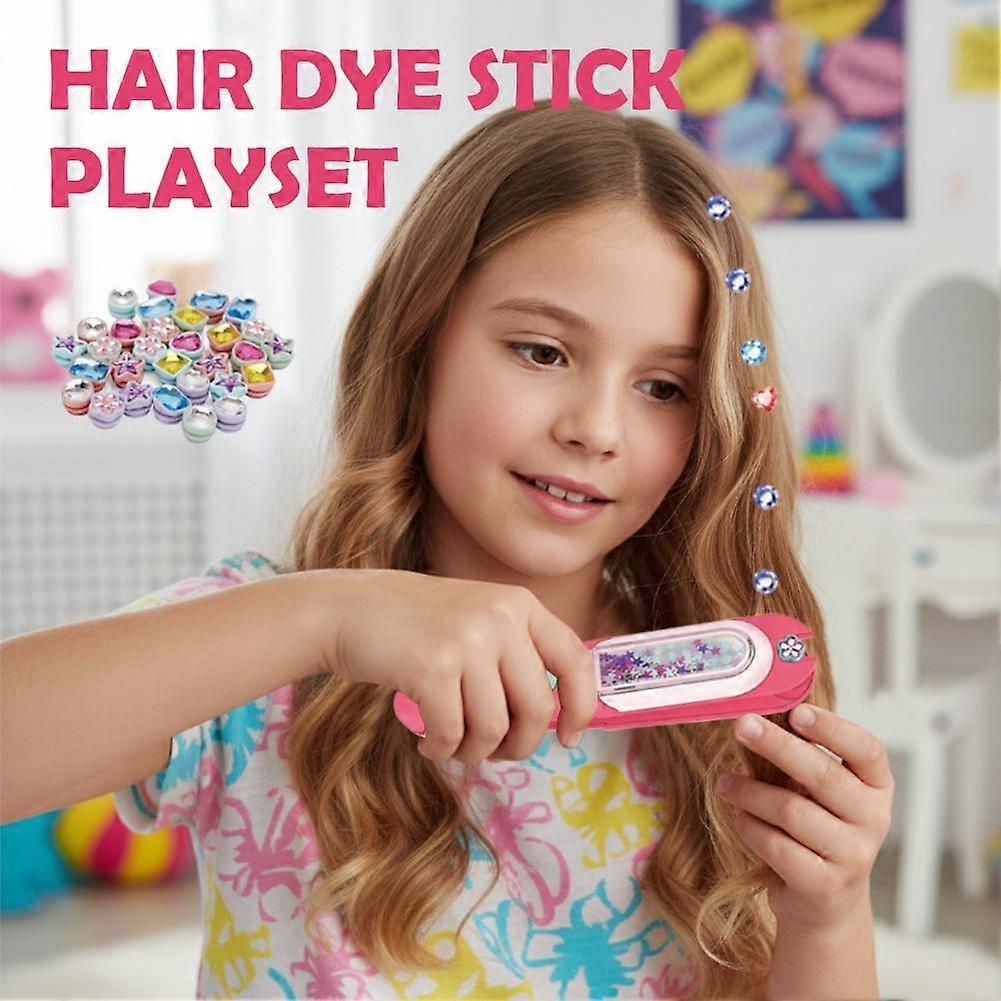 Perlenmaschinen-Spielzeugset Glitzer-Diamant-Styling-Werkzeuge Haar-Edelstein-Styling-Set