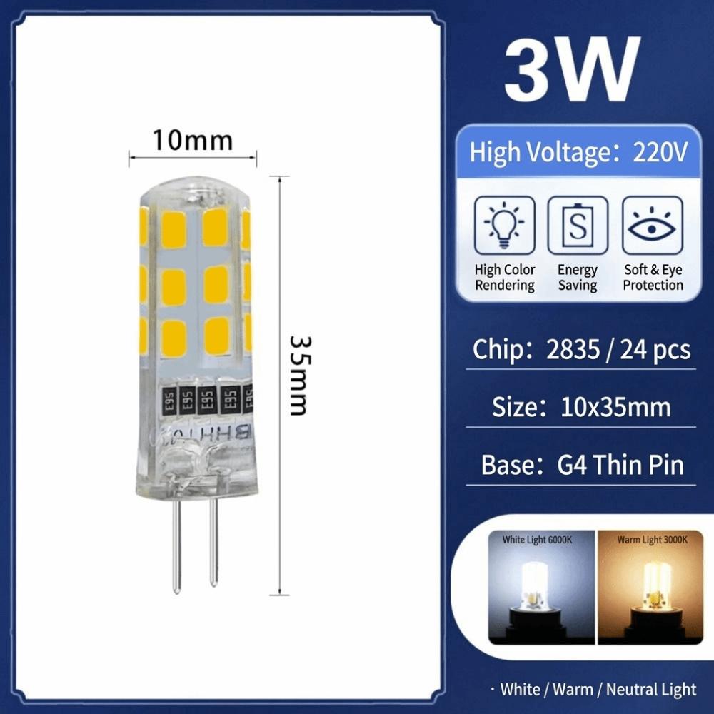 10Pcs Energy Saving Mini G4 LED Light Bulbs Warm White Corn Lamp LED Bulb  Home Decoration