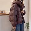 Kórejské elegantné bavlnené parky Zimný oversize kabát s kapucňou Hrubý Teplý Voľný Puffer Bunda Dámske Jednofarebné Móda Vrchné oblečenie na zips Nové