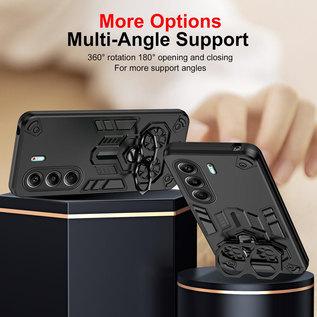 Vojenské Nárazuvzdorné Pancéřové Pouzdro Pro TECNO CAMON 40 PRO 40Pro Camon40Pro 4G 5G Ochranný Kryt Prsten Stojan Držák Fundas Coque