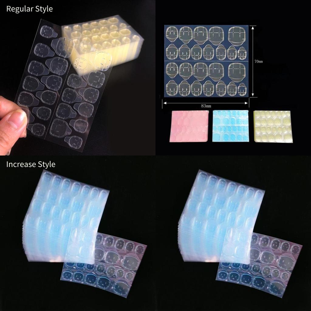 High-quality Double-sided Sticky Jelly Nail Adhesive For Long-lasting Manicure 24 Small Stickers 0.35mm Yellow Gel