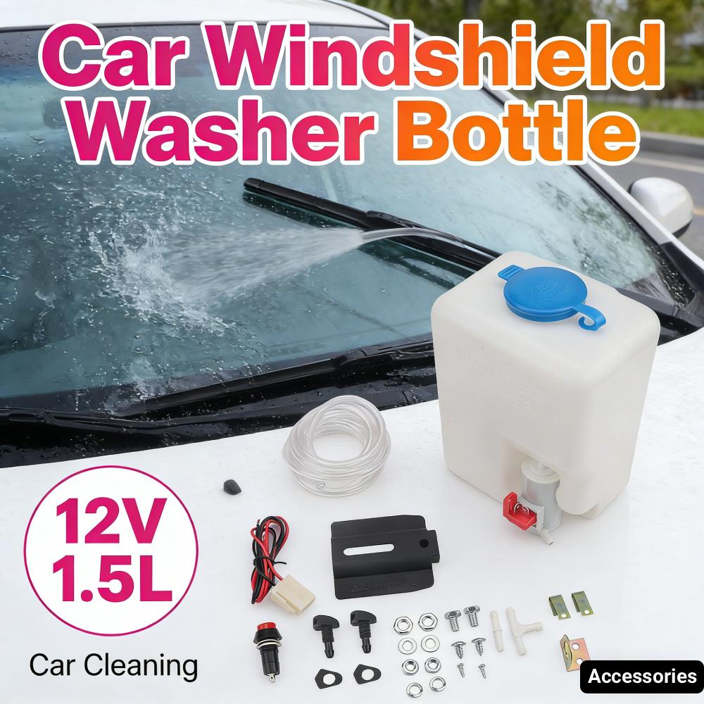 Universal Wiper Systems Reservoir 12V 1.5L Reservoir Nozzle Sprayer Kit Car Windshield Washer Reservoir Pump Car Cleaning Tools