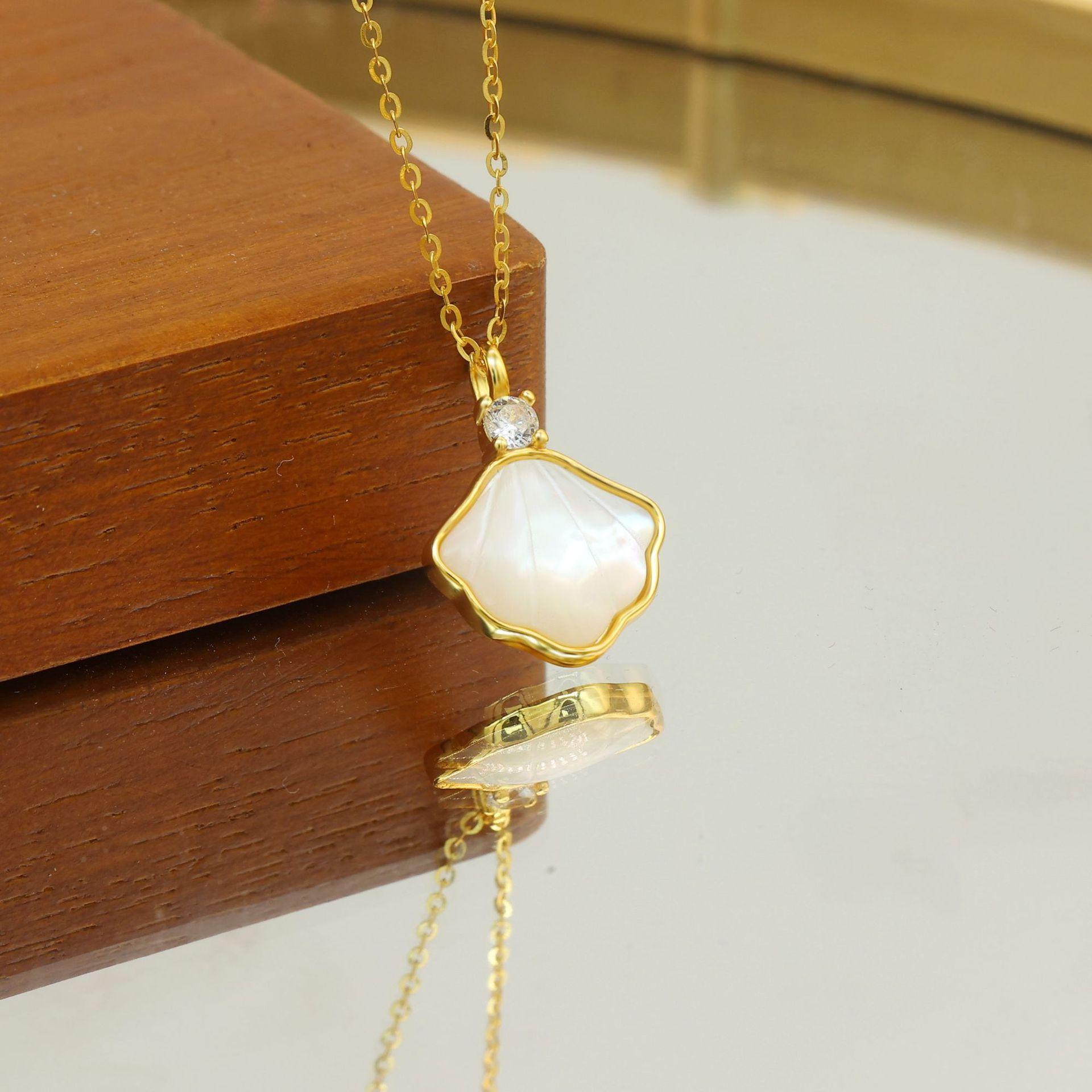 

Серебряное ожерелье из одной ракушки S925, женское, старинное, китайское, модное, цепочка для свитера, белая рябчик, подвеска, ракушка, модные украшения 925 silver золотой