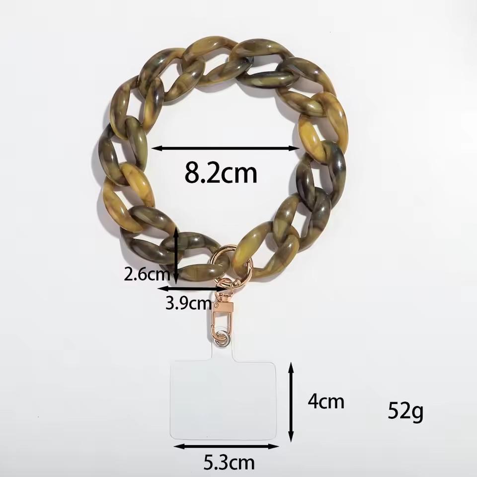 Trendy Chunky Link Acrylic Phone Chains for Women Colorful Mobile Phone Chain Strap Lanyard Jewelry Anti-Lost Accessories Gifts