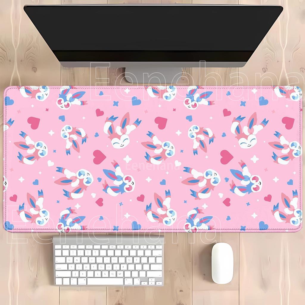 Mouse Pad Eevee Gaming Anime Hd Printing Kawaii Pc NonSlip Base Keyboard Overlock Office Mousepad Overlock Xxl Desk Mat