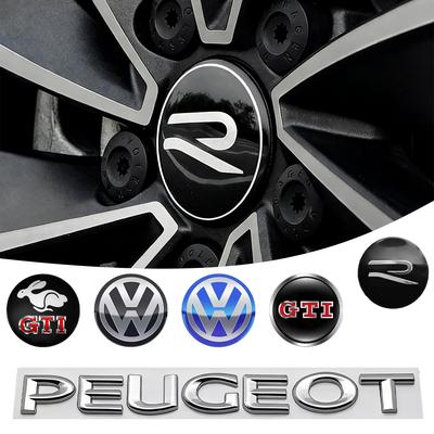 W1524Pcs 56mm Car Wheel Center Hub Cap Rim Cover Stickers Accessories For Golf T‑Roc Tiguan Polo Passat T‑Cross Taigo I