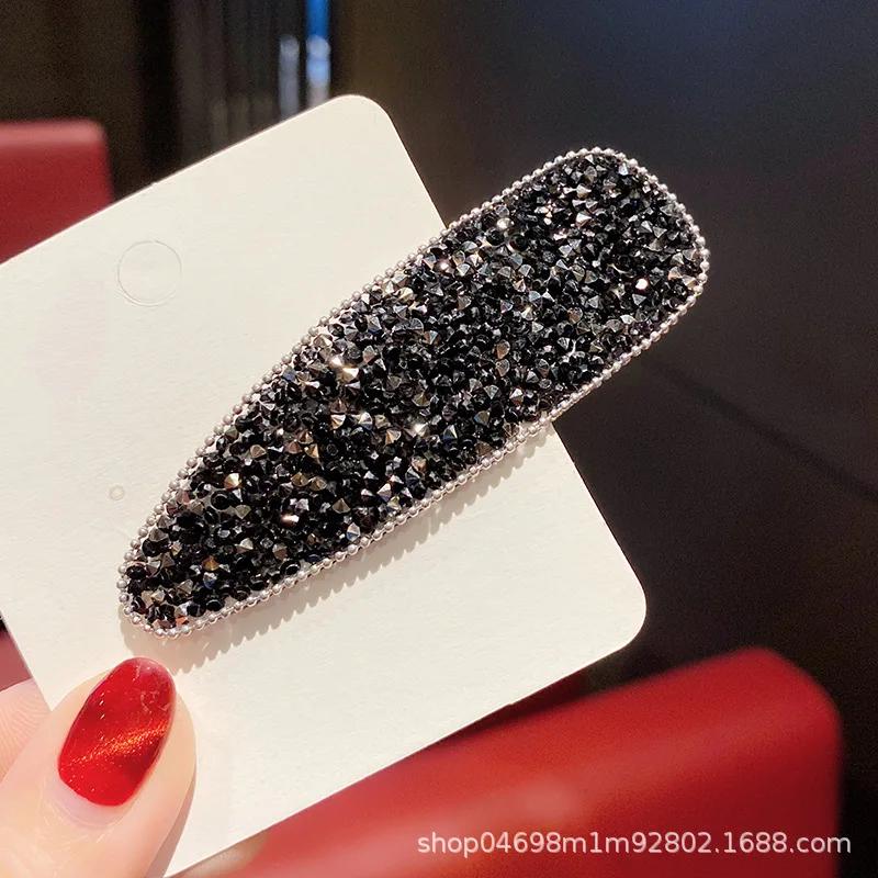 Koreanische Mode Strass Anstecknadel Tropfen Quadrat Einfache Glitzer Haarspangen Pony Haarorganizer Clips Damen Haarschmuck
