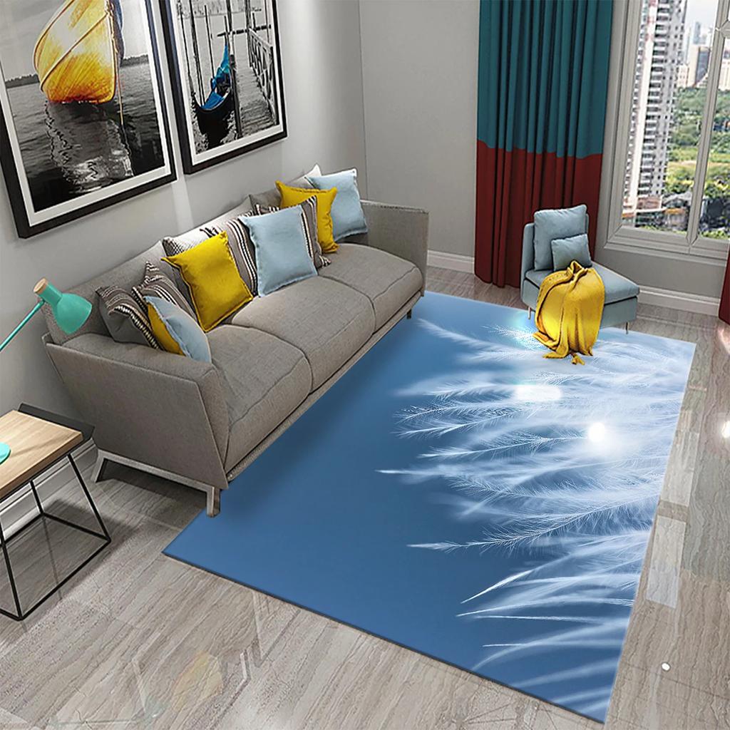 Colorful Feather Carpet for  Living Room Sofa Coffee Table Light Luxury Carpet Family Bedroom Bedside Rugs Bathroom Non-slip Rug