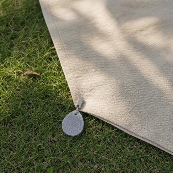 Marble Tablecloth Weight with Metal Clip, Teardrop Shape Table Cover Weight, Outdoor Party Picnic Dinner Tablecover Pendant Stone