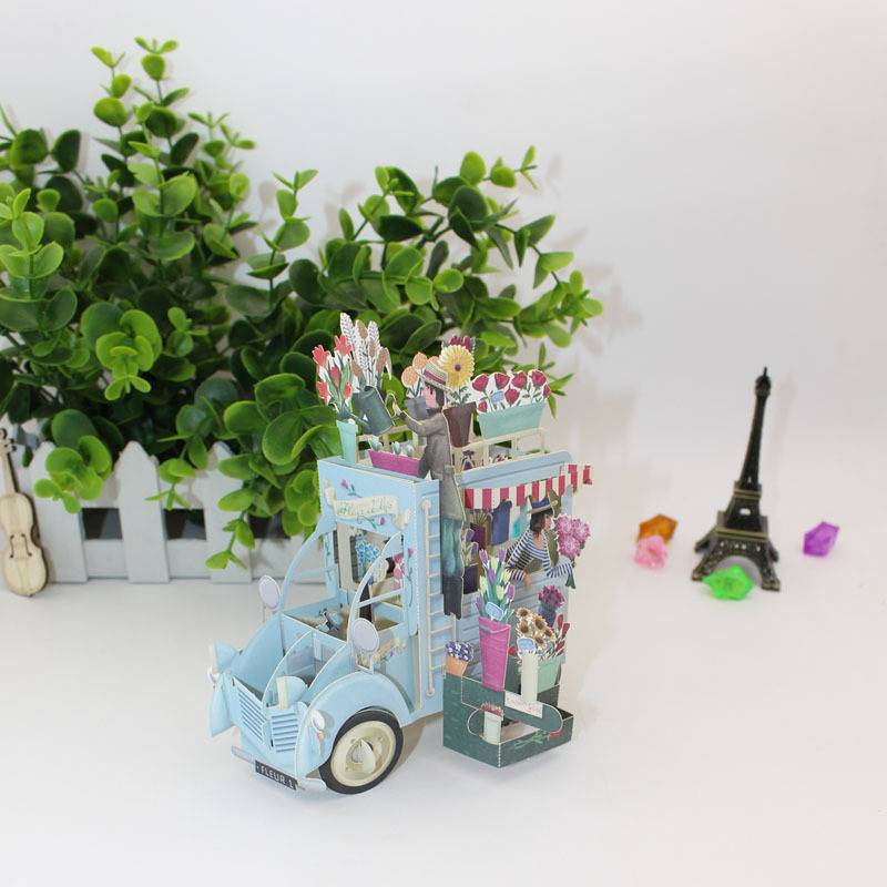 Unique Paper Craft Birthday Car Card With Printing And Folding For Party Decor