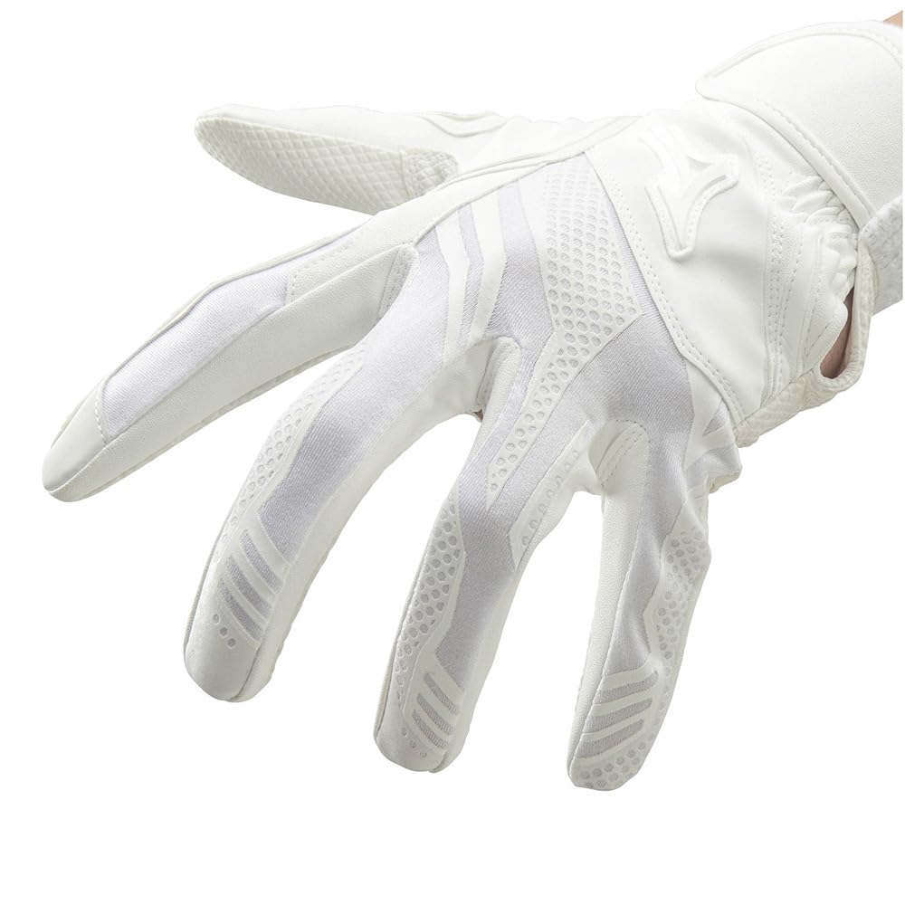 Mizuno Junior Batting Select Nine WG High School Baseball White Gloves, Pair, 1EJEH17010, Approved, (JS/Jr)