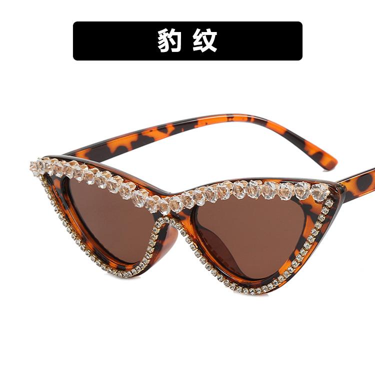 

Vintage Luxury Crystal Diamond Cateye Sunglasses Women Brand Designer Чорно-рожева оправа Cat Eye Сонцезахисні окуляри Bling Bling Eyewear