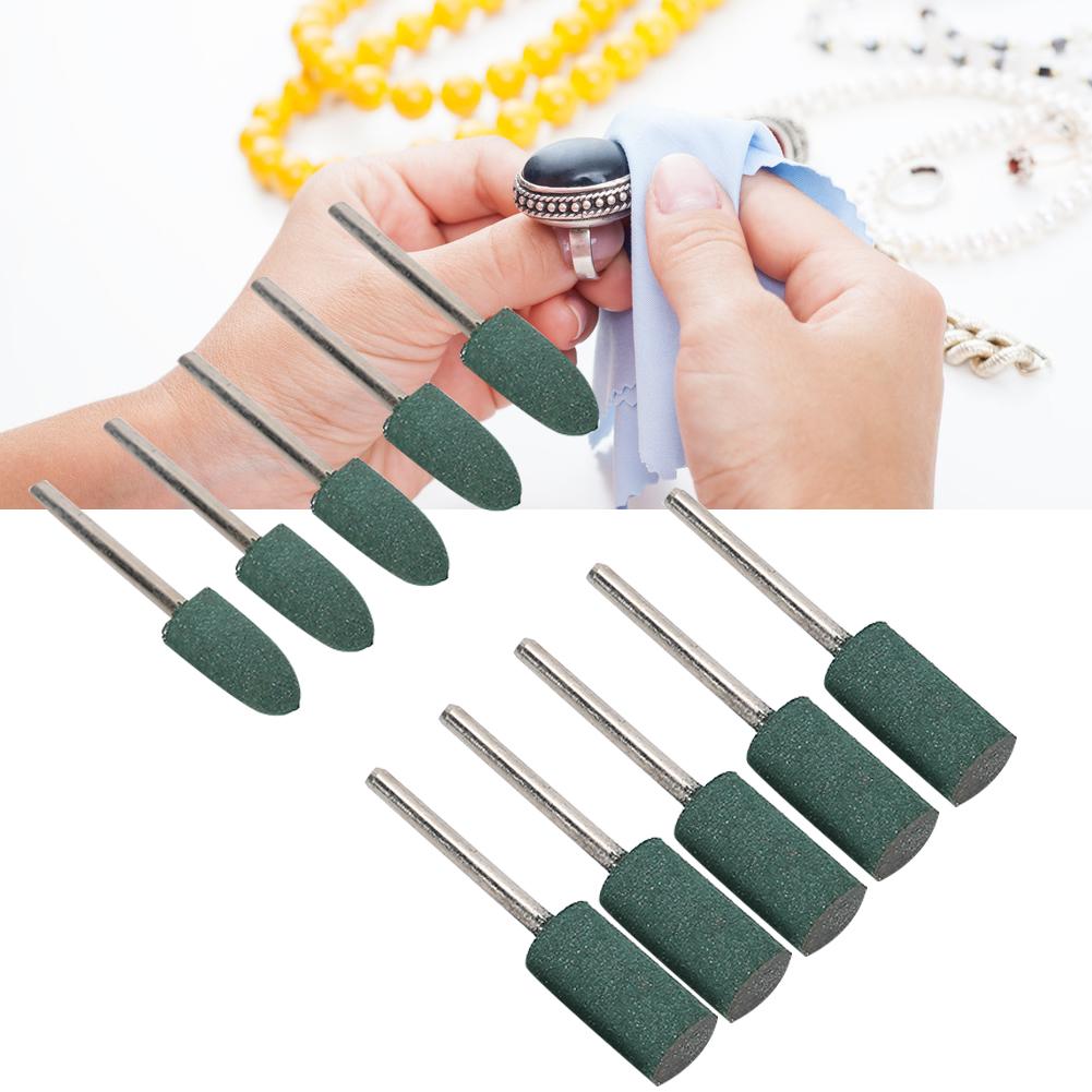 10Pcs Rubber Polishing Tool Buffing Wheel Head Jewelry Grinding Machine Accessory with Handle