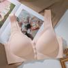 Breathable Front Buckle Seamless Underwear Thin Style Large Chest Small Plus Size Middle-aged and Elderly Women Comfortable No Ring Nursing BraBra