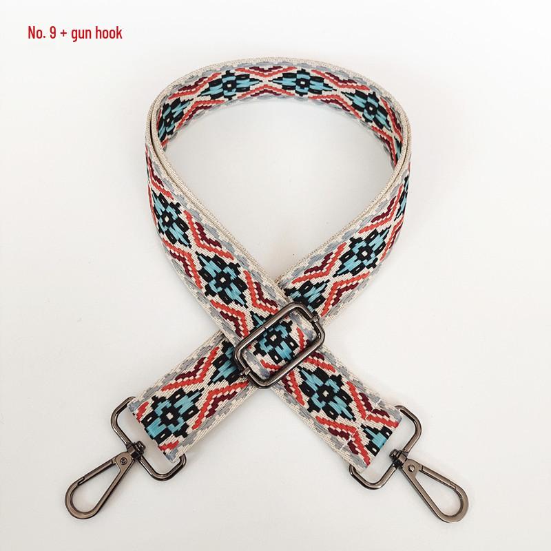 Colorful Jacquard Wide Shoulder Strap for Women's Bags - Canvas Crossbody and Backpack Accessory