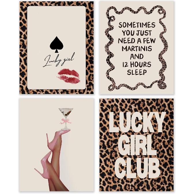 BESERH Dirty Martini Gifts Wall Decor, Trendy Cocktail Wall Art Prints, Funky Martini Cocktail Posters for Home Kitchen Par Pub Tavern Drunkery, 8x10