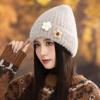 Winter Outdoor Thickened Warm Wool Hat Women's Warm Ear Protection Hat Flower Hat
