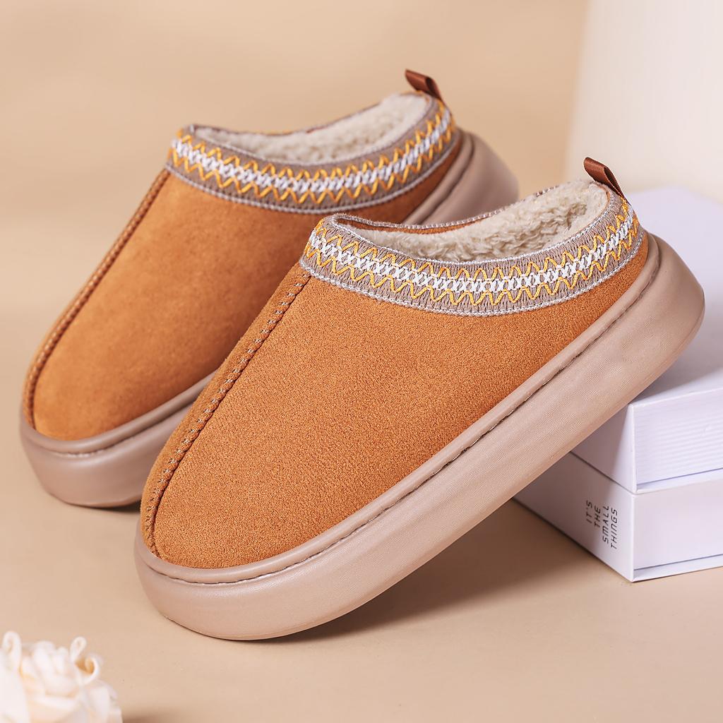 Shoes women's winter velvet thickened cotton shoes half-drag cotton boots large size foreign trade women's boots cold-proof and warm cotton slippers