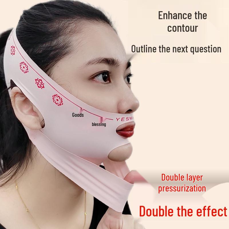 Pressurized V-Face Lifting Mask for Day and Night Use - Tightens Masseter Muscles, Lifts Nasolabial Folds, and Sculpts Face.