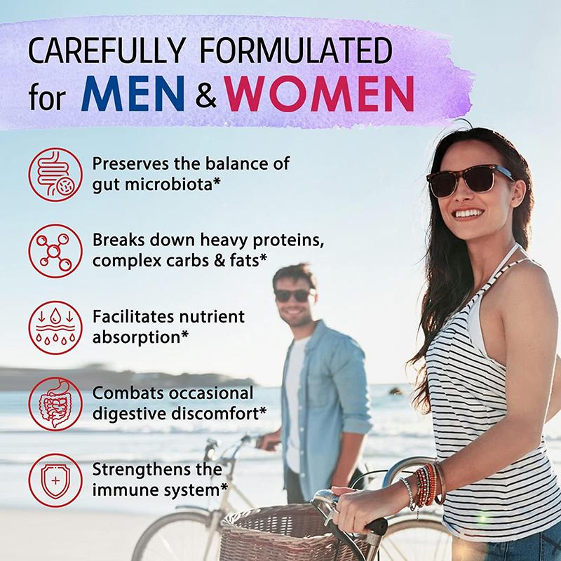 Pslalae 3-in-1 Daily Probiotic Capsules (with Prebiotics and Digestive Enzymes) – Digestive Health