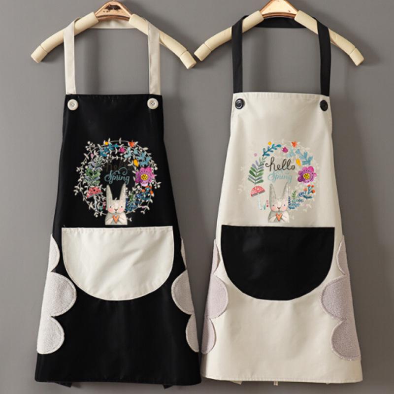 Custom Waterproof Washable Kitchen Apron with Logo, Neck-Hanging Style, Minimum Order of One.