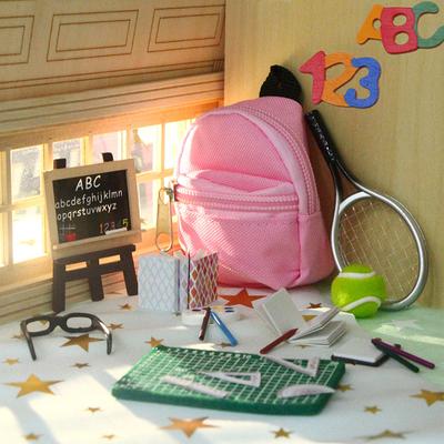1:6 Puppenhaus Miniatur Leinwand Schultasche Floraler Rucksack Puppenzubehör Modell Dekor Spielzeug Puppenhaus Zubehör