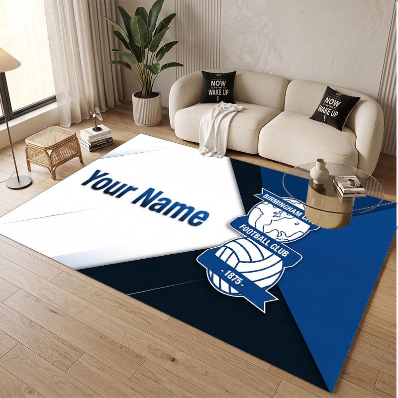 Custom Rug BIRMINGHAM CITY Pattern Print Name Text Soft Non‑Slip Floor Carpet for Home Indoor Decoration
