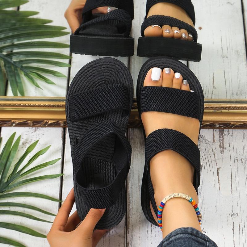 Sandals women's fashion outer wear Roman imitation hemp rope bottom women's slippers sandals platform fashion student summer