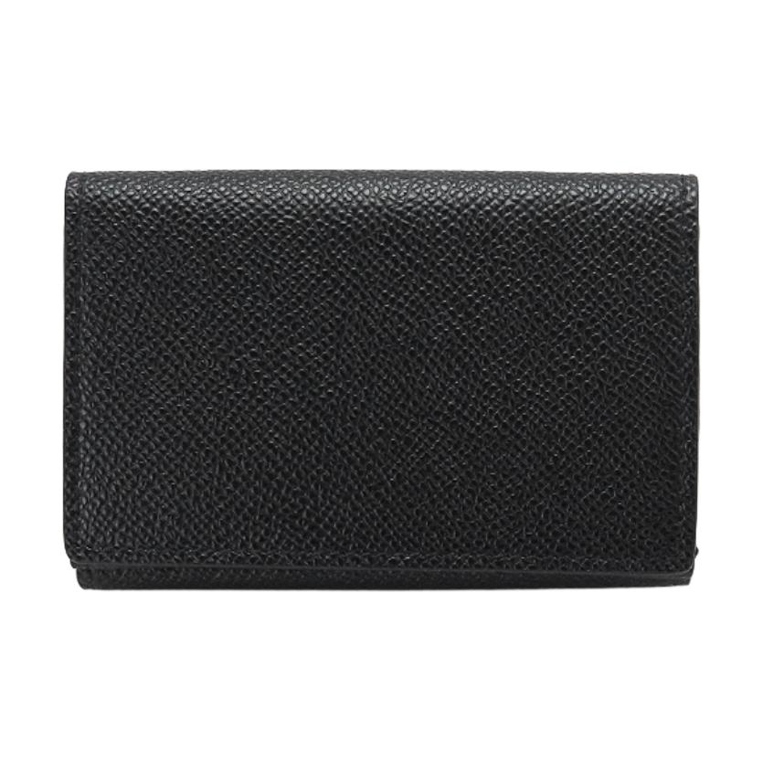Burberry Grainy Leather Trifold Wallet Black Logo Print Compact Wallet for Men Daily Use Business Travel 80174551