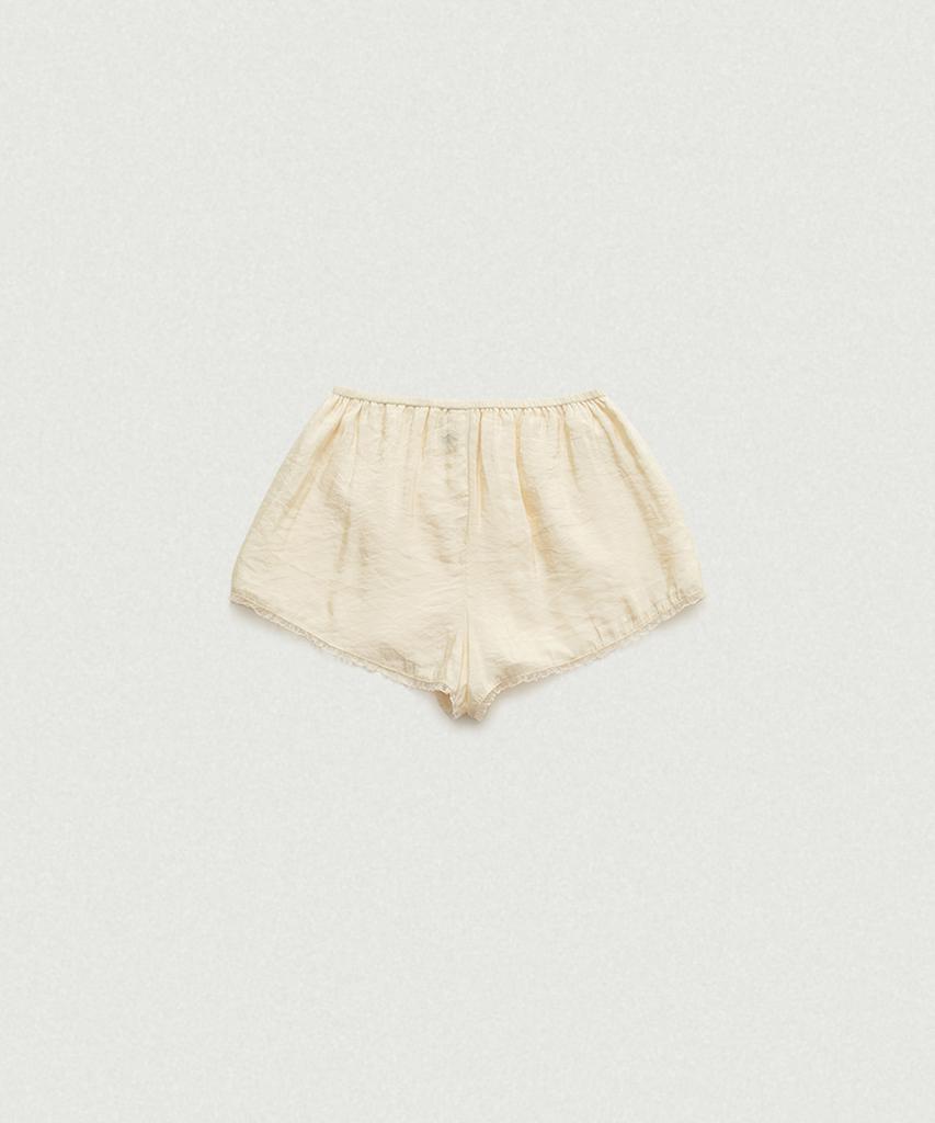 Deobanes Moire Satin Lace Shorts_Butter
