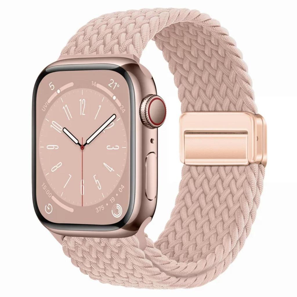 Magnetic Buckle Nylon Watch Strap for Apple Watch Series 5-10 Smartwatches