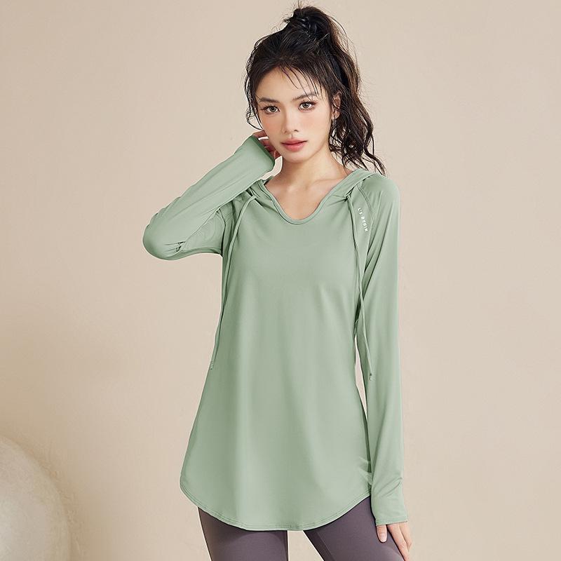 Top Sportivo da Donna a Manica Lunga Asciugatura Rapida - Dimagrante, Copri-Fianchi, Abbigliamento Yoga per Autunno/Inverno, Disponibile in Taglie Forti