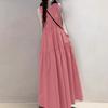 ZANZEA Women Loose Casual Round Neck Sleeveless Long Dress