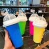 Silicone Smoothies Squeeze Cup Quick-Frozen Slushy Maker Cup Portable Ice Cream Maker Cups  Kitchen