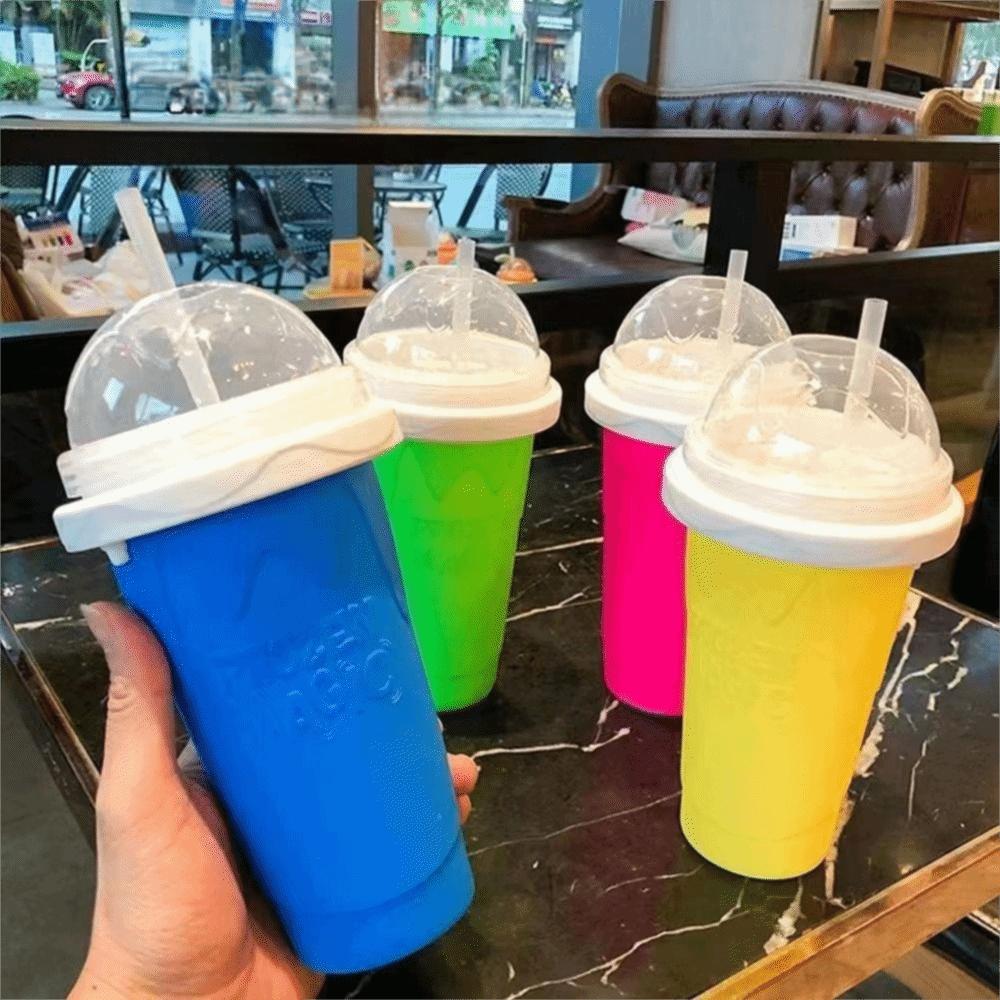 Silicone Smoothies Squeeze Cup Quick-Frozen Slushy Maker Cup Portable Ice Cream Maker Cups  Kitchen