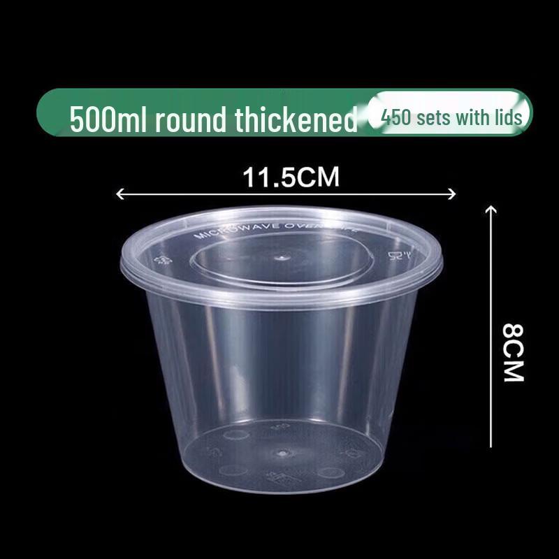 CIBO Disposable 500ml Round Food Containers with Lids