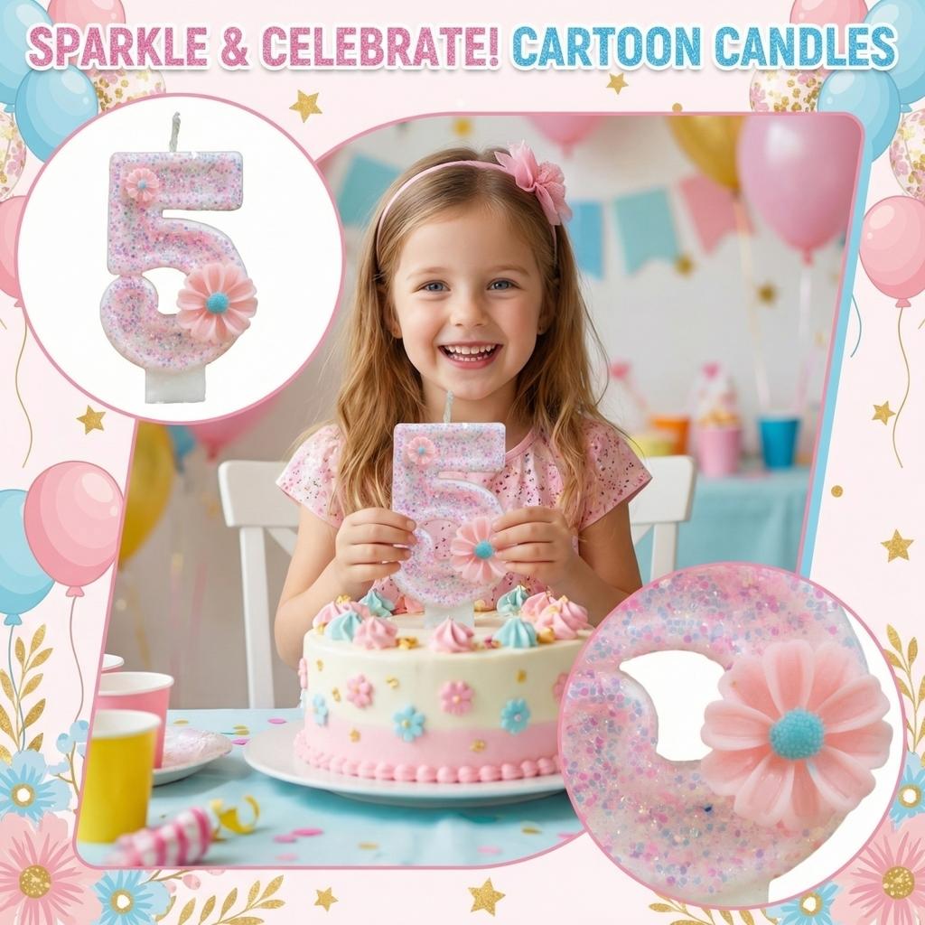 Fashion Cartoon Creative Birthday Candles Party Digital Candles