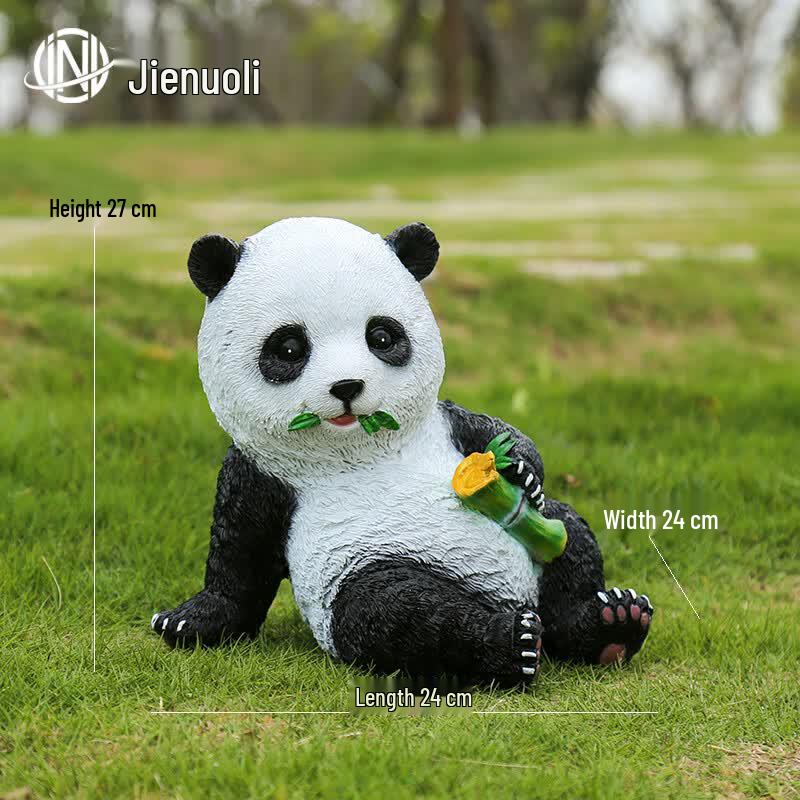 JNL Cartoon Panda Fiberglass Garden Sculpture