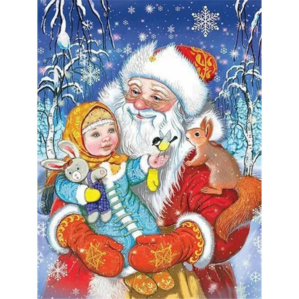 Diamond Painting Cross Stitch Christmas Full Square Diamond Embroidery Cat Animal Art New Year's Gift Cross Stitch Mosaic Pictures Rhinestones Decor