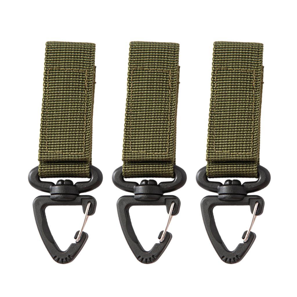 3 Pcs Tactically Belt Hanging Carabiners Hook Belt Clip Key Buckle 360 Degree Rotating Nylon Webbing Buckle Strap Clip